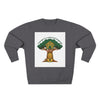 Curage Is a Universal Language Crewneck Sweatshirt — Teistan’s Tree House Back Patch by Tristan’s Treehouse