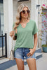 Florira Notched Short Sleeve T-Shirt by Simply Love