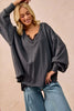 BiBi Mineral Washed French Terry Oversized Sweatshirt by FitiqueFit