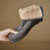 Women’s Fleece-Lined Ankle Boots – Round Toe Low Heel Winter Boots by FitiqueFit