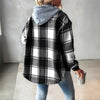 Plaid Drawstring Hoodie Shirt by FitiqueFit