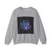 Neon Cyberpunk Skyline Sweatshirt | synthwave cityscape, future city art by Tristan’s Treehouse