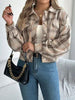 Classic Plaid Button Up Long Sleeve Jacket Women Cozy Trendy Everyday Wear Simple Jacket by Stevvex