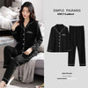 100% Cotton New Trendy Pajamas For Women Full Sleeves Pajamas Button Down Winter Sleepwear Set Women White Cotton Pajamas Women's Loose Size V-neck Home Suit Long Sleeve Wide Leg Pants Pajamas Casual Home wear by Stevvex