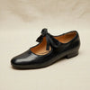 Women's French Vintage Genuine Leather Round Toe Chunky Heel Shoes by FitiqueFit