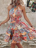 Paisley Print Halter Neck Mini Dress by Wild and Free Boutique