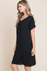 V-Neck Short Sleeve Dress with Pockets For Women – Casual, Versatile and Stylish Dress with Convenient Pockets for Everyday Wear by Stevvex