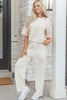 Rose Checkered Print Half Sleeve Tee 2pcs Lounge Pant Set by Wild and Free Boutique