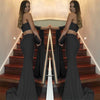 New One-shoulder Sleeve Exposed Navel Formal Dress