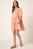 Pintuck Detail Tie Back Mini Dress For Women – Chic and Trendy Mini Dress with Playful Tie Back and Textured Pintuck Design by Stevvex