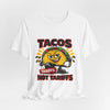 TACOS NOT TARIFFS Tee | taco pun, protest typography by Tristan’s Treehouse