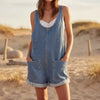 Women's Loose Denim Overall Shorts – Summer Streetwear Bib Shorts by FitiqueFit
