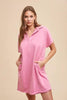 Simple Classic Pink Short Sleeve Dress Comfortable Women Dress Minimalist Casual Design by Stevvex