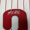 Autographed/Signed Alec Bohm Philadelphia Phillies Pinstripe Authentic Baseball Jersey Fanatics & MLB COA
