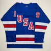 Autographed/Signed Matthew Tkachuk USA United States 2026 Olympics Gold Medal Blue Hockey Jersey JSA COA