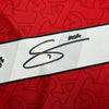 Autographed/Signed Buyako Saka Arsenal Red Soccer Futbol Jersey Beckett BAS COA