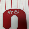 Framed Autographed/Signed Alec Bohm 35x39 Philadelphia Phillies Pinstripe Authentic Baseball Jersey Fanatics & MLB COA