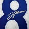 Framed Autographed/Signed Jared Verse 35x39 Los Angeles LA White Football Jersey Beckett BAS COA