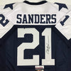 Autographed/Signed Deion Sanders Dallas Thanksgiving Day Football Jersey JSA COA by Hall of Fame Sports Memorabilia