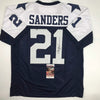 Autographed/Signed Deion Sanders Dallas Thanksgiving Day Football Jersey JSA COA by Hall of Fame Sports Memorabilia