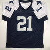 Autographed/Signed Deion Sanders Dallas Thanksgiving Day Football Jersey JSA COA by Hall of Fame Sports Memorabilia