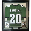Framed Autographed/Signed Brian Dawkins 35x39 Philadelphia Green Football Jersey JSA COA by Hall of Fame Sports Memorabilia