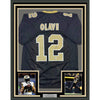 Framed Autographed/Signed Chris Olave 35x39 New Orleans Black Football Jersey Beckett BAS COA
