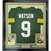 Framed Autographed/Signed Christian Watson 35x39 Green Bay Green Football Jersey Beckett BAS COA