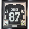 Framed Autographed/Signed Dave Casper 35x39 HOF 02 Oakland Las Vegas Black Football Jersey Beckett BAS COA