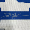 Framed Autographed/Signed Deion Sanders 35x39 Dallas White Football Jersey Beckett BAS COA