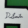 Framed Autographed/Signed Devonta Smith 35x39 Philadelphia Kelly Green Football Jersey JSA COA