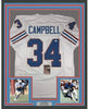 Framed Autographed/Signed Earl Campbell HOF 91 35x39 Houston White Football Jersey JSA COA by Hall of Fame Sports Memorabilia