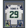 Framed Autographed/Signed Earl Thomas III 35x39 Seattle White Football Jersey Beckett BAS COA