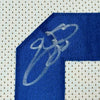Framed Autographed/Signed Emmitt Smith 35x39 Dallas White Football Jersey JSA COA