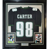 Framed Autographed/Signed Jalen Carter 35x39 Philadelphia Black Football Jersey Beckett BAS COA
