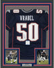 Framed Autographed/Signed Mike Vrabel 35x39 New England Blue Football Jersey Beckett BAS COA by Hall of Fame Sports Memorabilia