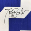 Framed Autographed/Signed Tiki Barber 35x39 New York Blue Football Jersey JSA COA by Hall of Fame Sports Memorabilia