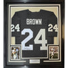 Framed Autographed/Signed Willie Brown 35x39 HOF 84  Las Vegas Oakland Black Football Jersey JSA COA