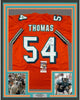 Framed Autographed/Signed Zach Thomas 35x39 Miami Orange Football Jersey JSA COA