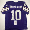 Autographed/Signed Fran Tarkenton HOF 86 Minnesota Purple Football Jersey JSA COA by Hall of Fame Sports Memorabilia