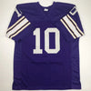 Autographed/Signed Fran Tarkenton HOF 86 Minnesota Purple Football Jersey JSA COA by Hall of Fame Sports Memorabilia