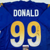 Autographed/Signed Aaron Donald Los Angeles LA Royal Blue Football Jersey Beckett BAS COA by Hall of Fame Sports Memorabilia