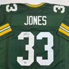 Autographed/Signed Aaron Jones Green Bay Green Football Jersey Beckett BAS COA by Hall of Fame Sports Memorabilia