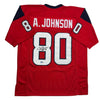Autographed/Signed Andre Johnson HOF 24 Houston Texans Red Football Jersey JSA COA by Hall of Fame Sports Memorabilia