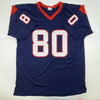 Autographed/Signed Andre Johnson Houston Blue Football Jersey JSA COA by Hall of Fame Sports Memorabilia