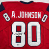 Autographed/Signed Andre Johnson HOF 24 Houston Texans Red Football Jersey JSA COA by Hall of Fame Sports Memorabilia
