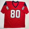 Autographed/Signed Andre Johnson HOF 24 Houston Texans Red Football Jersey JSA COA by Hall of Fame Sports Memorabilia