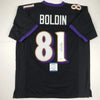 Autographed/Signed Anquan Boldin Baltimore Black Football Jersey Beckett BAS COA by Hall of Fame Sports Memorabilia