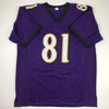 Autographed/Signed Anquan Boldin Baltimore Purple Football Jersey Beckett BAS COA by Hall of Fame Sports Memorabilia