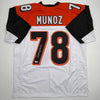 Autographed/Signed Anthony Munoz Cincinnati White Football Jersey Beckett BAS COA by Hall of Fame Sports Memorabilia